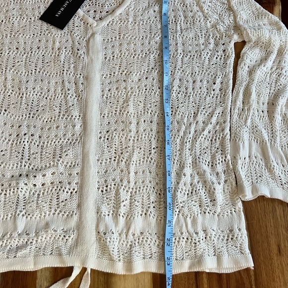 Loose Knit Drawstring Long Bell Sleeve Pullover, Size XL, NWT - Picture 8 of 10